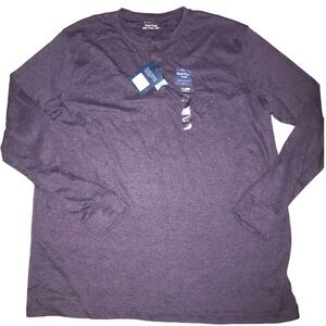 New Mens Crew Neck Pull Over Long Sleeve 3 Button Henley Big And Tall Size 3X